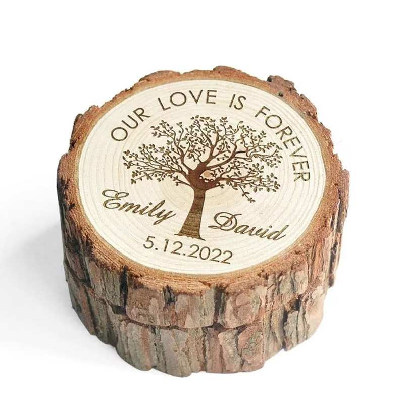 Wood Ring Blank - Caixa de anéis de casamento de