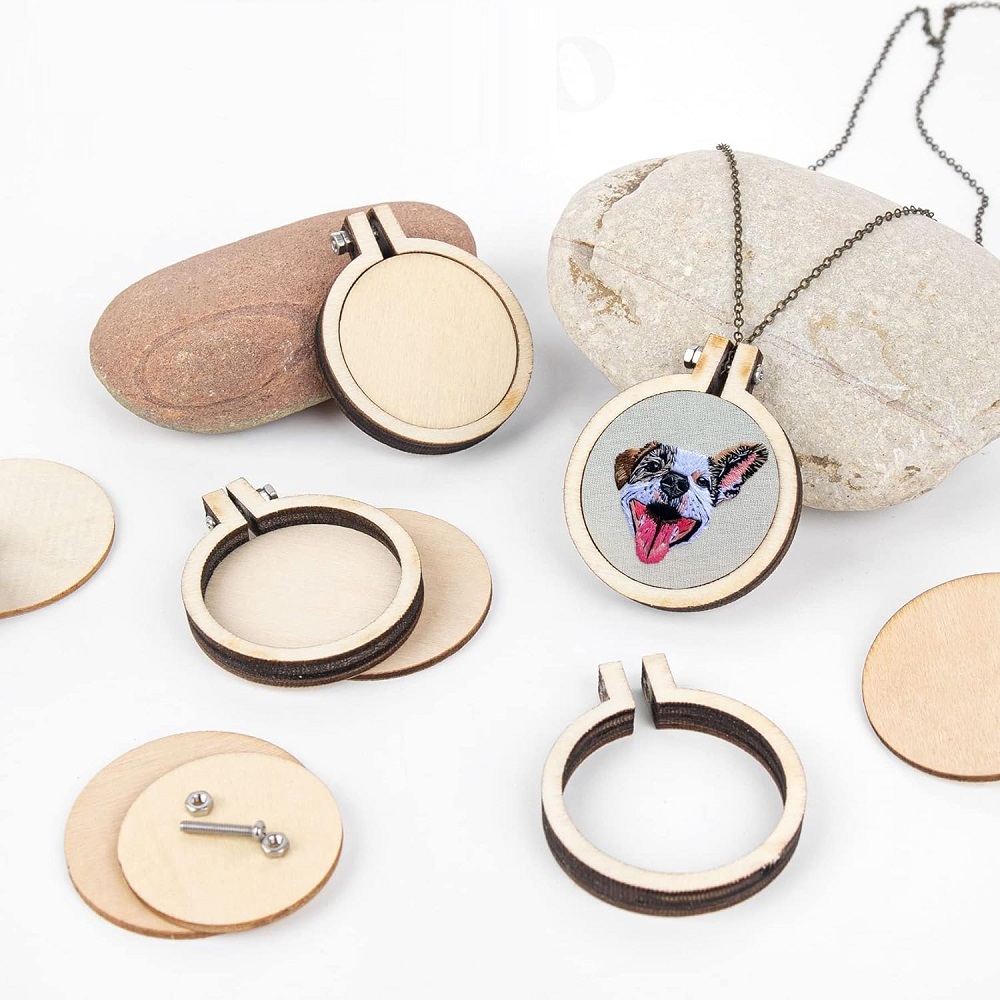 10 pçs mini aro de bordado ane - Wood Ring Blank avaliação e preço